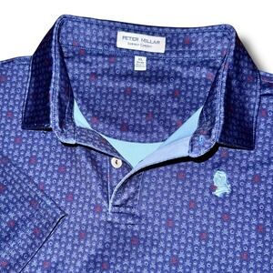 PETER MILLAR Summer Comfort Polo Shirt Youth Boys XL 13-14 Crown Crafted Skulls